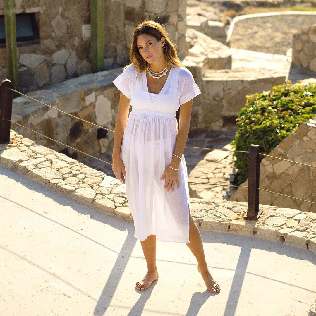 Billie Coverup, White Linen sandy hue