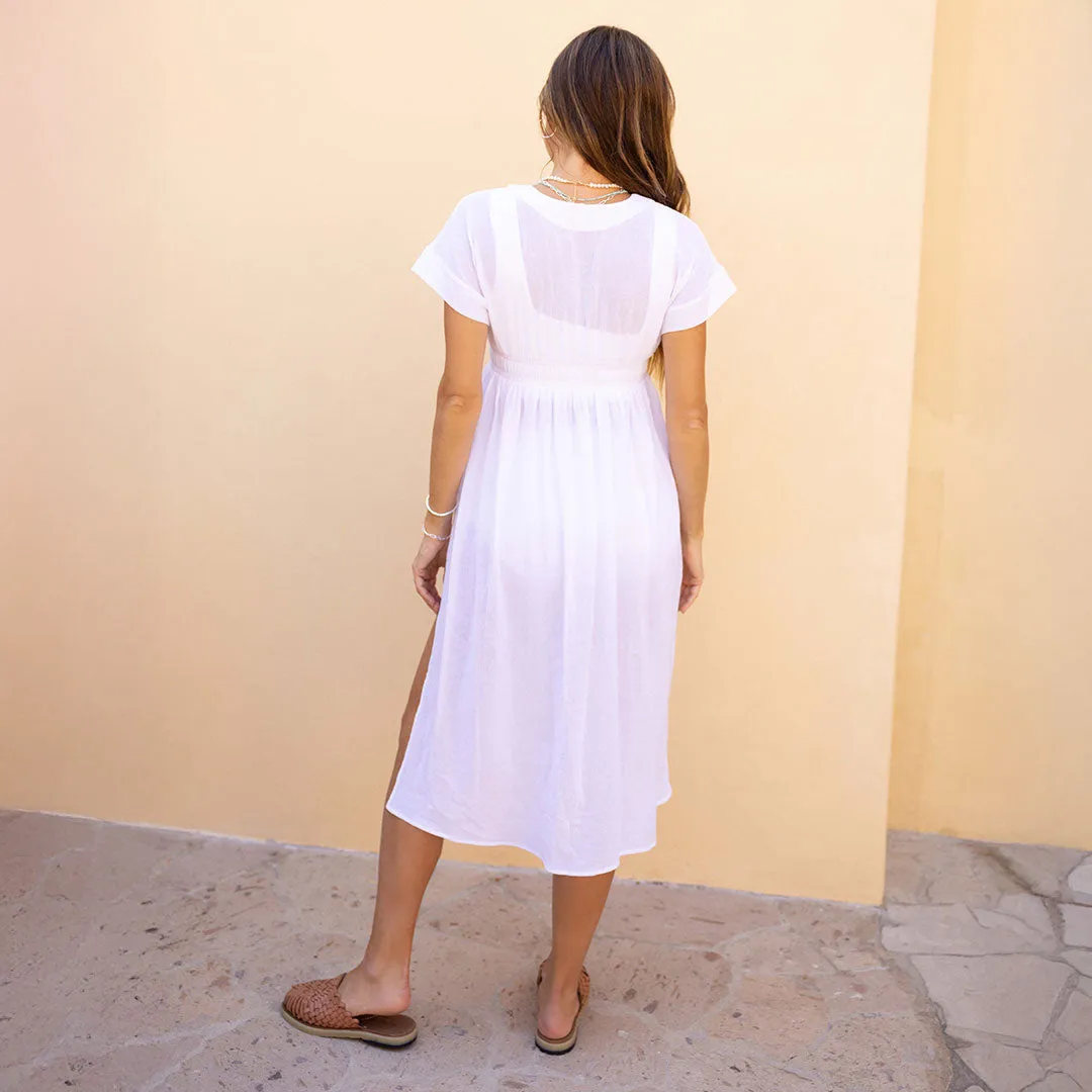 Billie Coverup, White Linen sandy hue