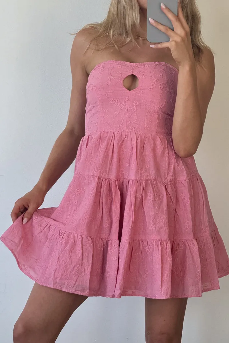 Blythe Embroidered Mini Dress open back