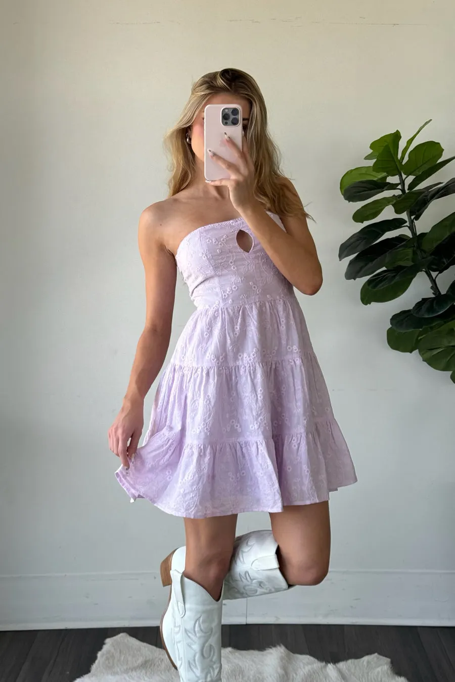 Blythe Embroidered Mini Dress open back