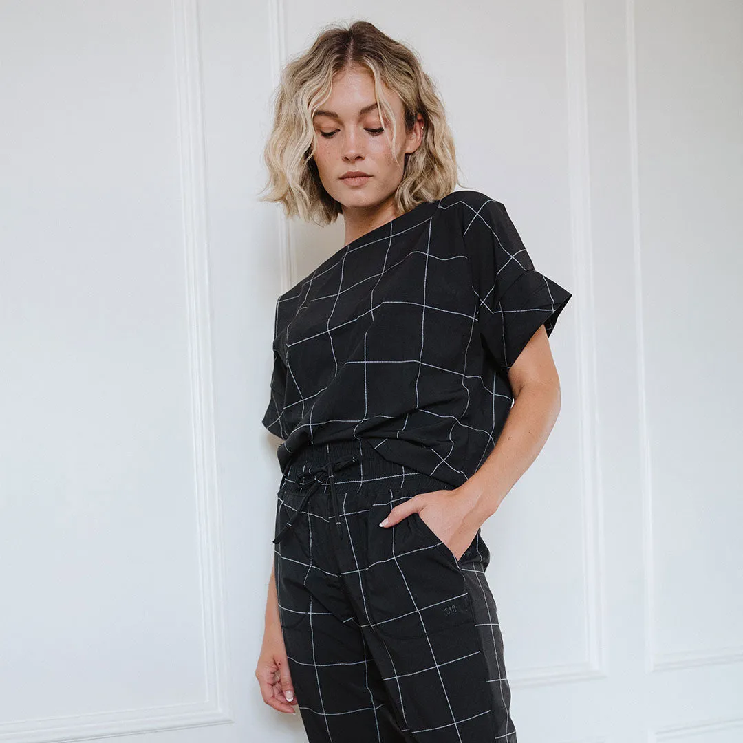 Boss Tee, Black Windowpane neat vibe