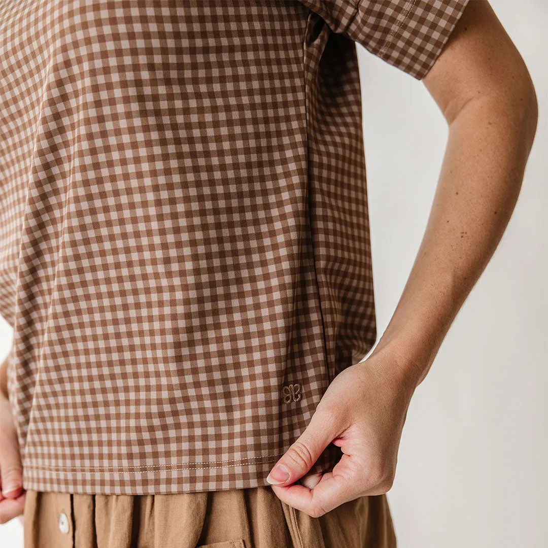 Boss Tee, Cinnamon Check soft skin