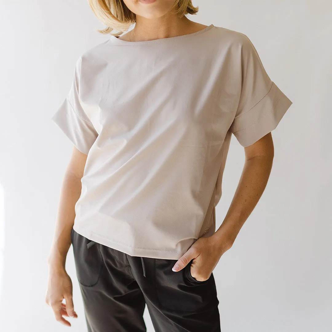 Boss Tee, Cobblestone boxy cut