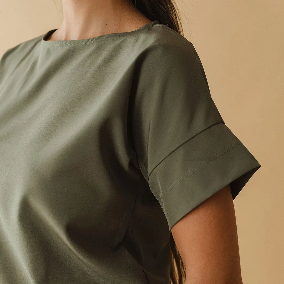 Boss Tee, Olive retro feel
