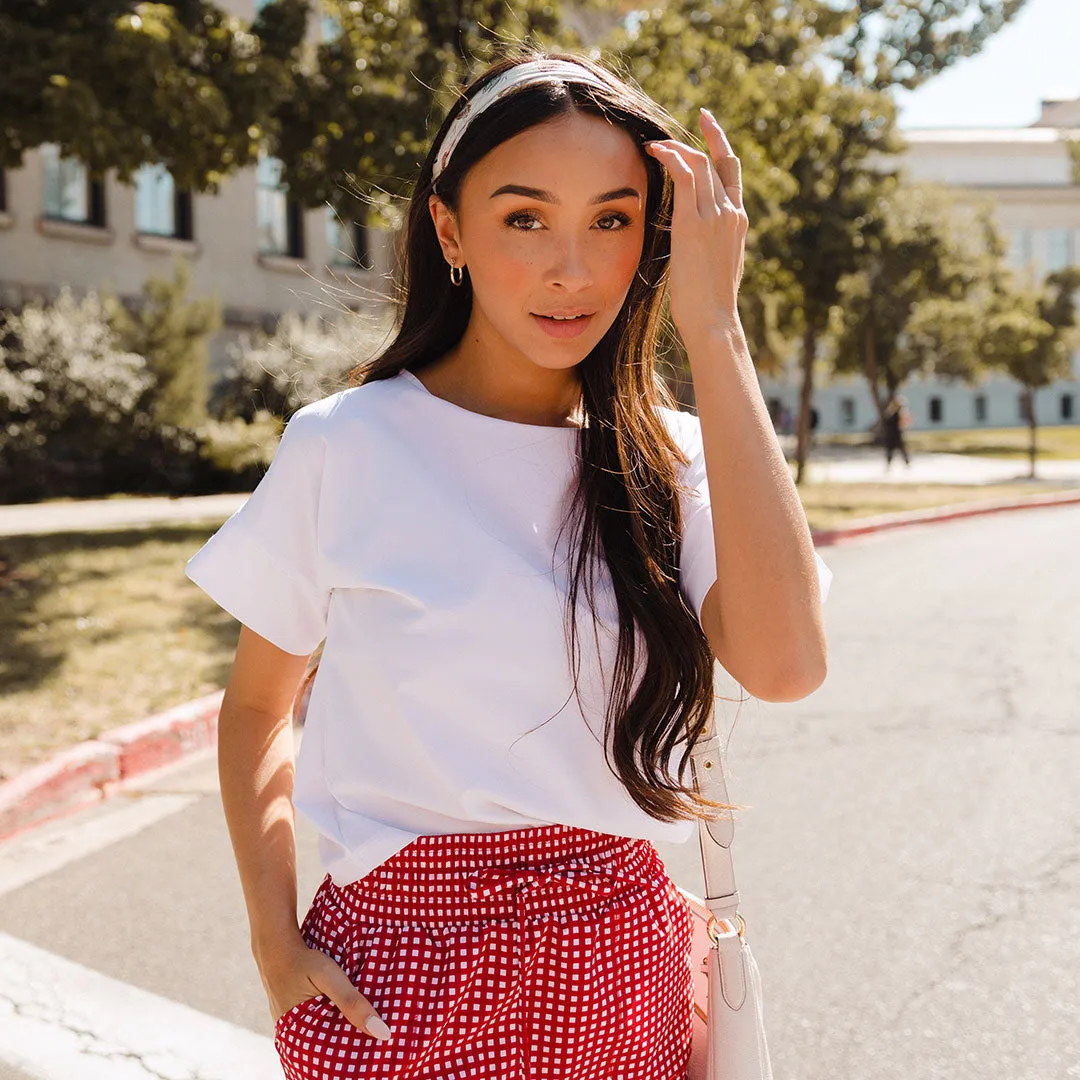 Boss Tee, White relaxed drop