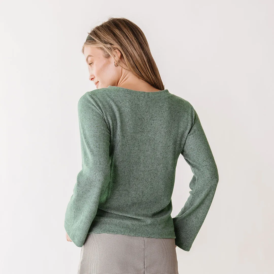 Bow Tie Sweater, Dusk Green earth shade