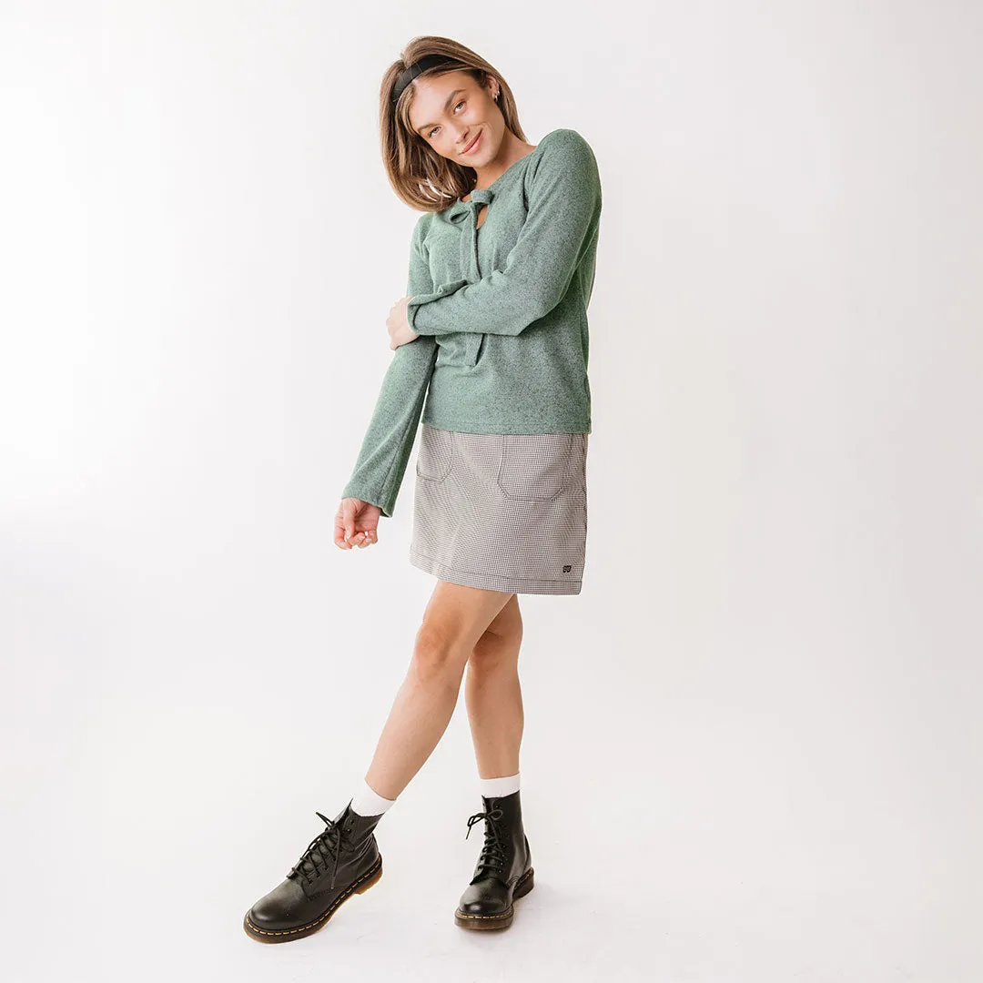 Bow Tie Sweater, Dusk Green earth shade