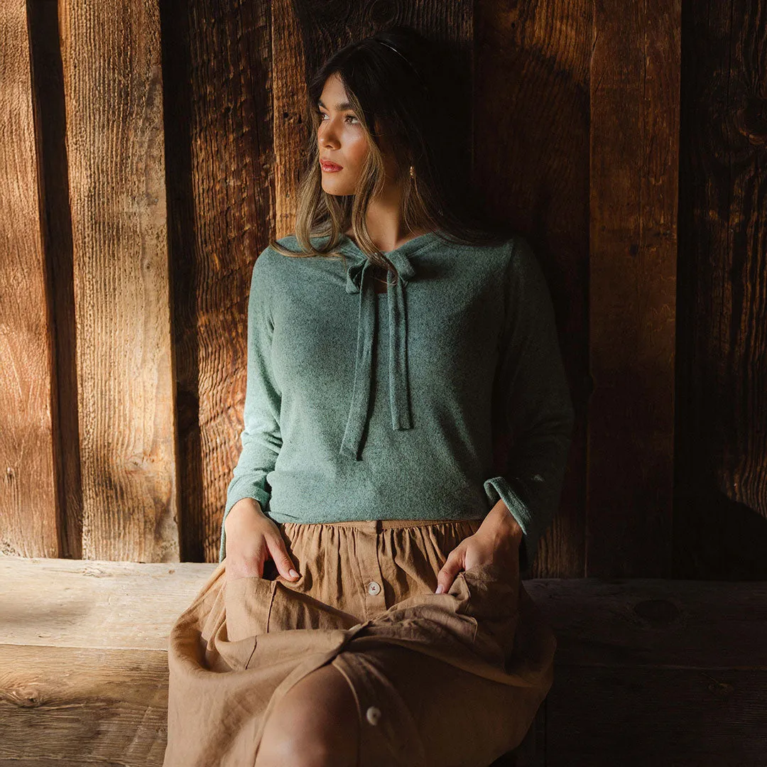 Bow Tie Sweater, Dusk Green earth shade