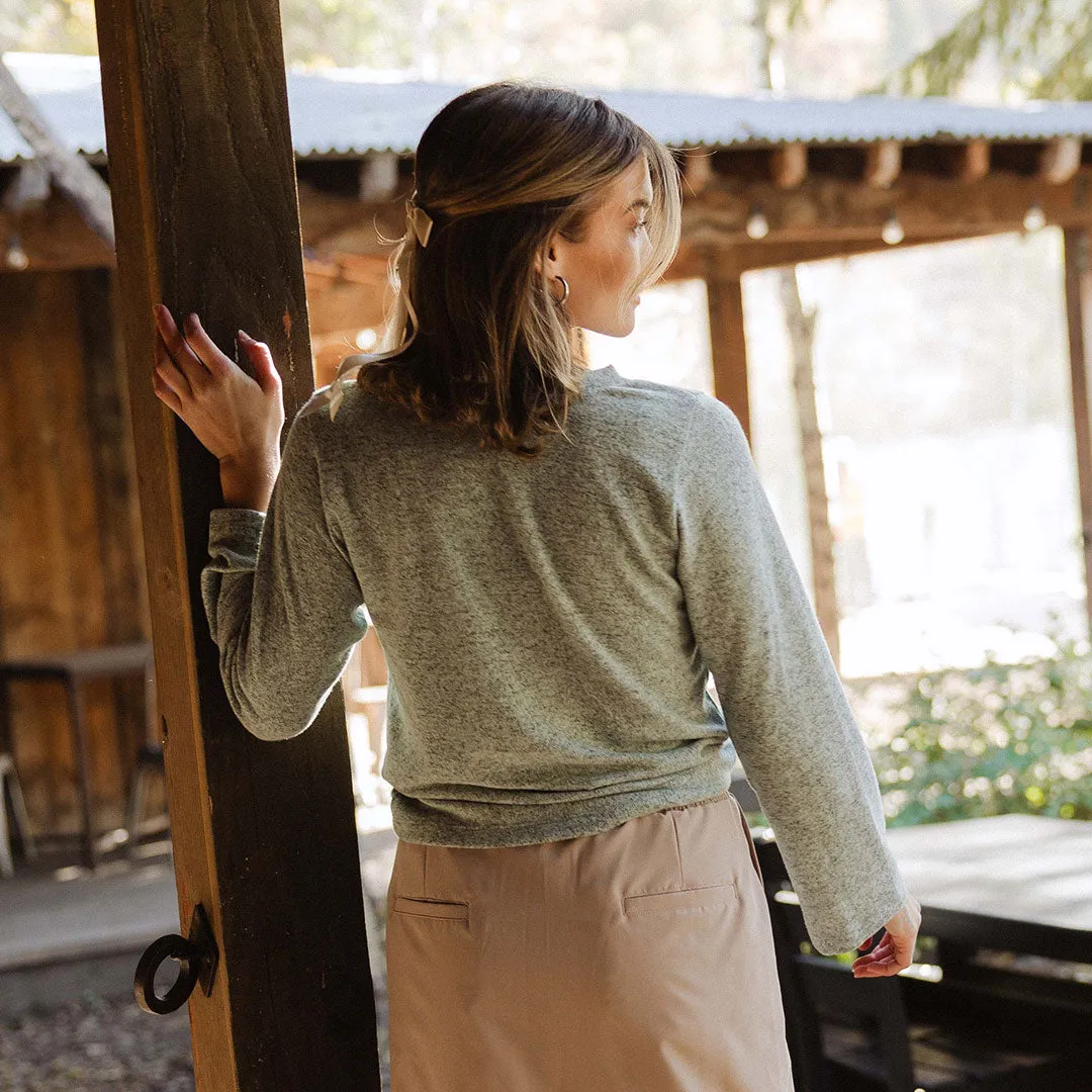 Bow Tie Sweater, Green Mint fuzzy dream
