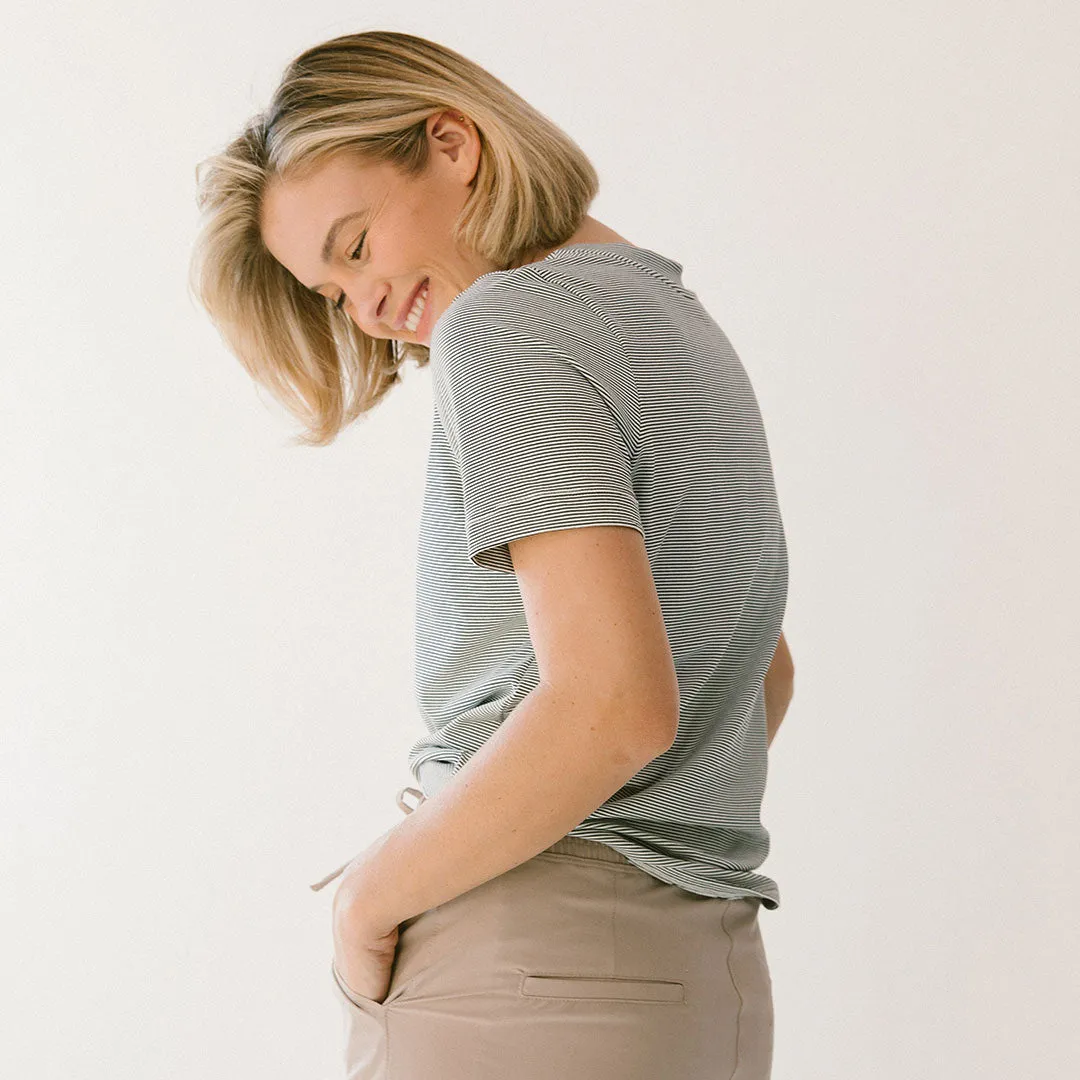 Boyfriend Tee, Sweet Stripe soft cream