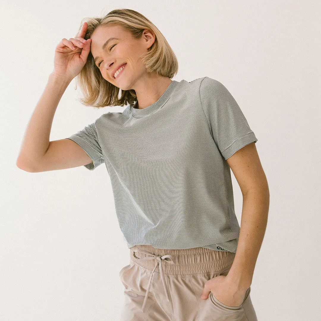 Boyfriend Tee, Sweet Stripe soft cream