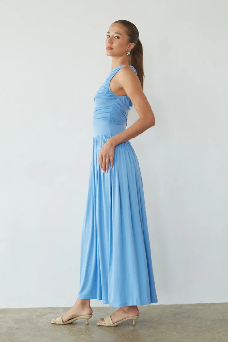 Breana Ruched Maxi Dress coastal vibe