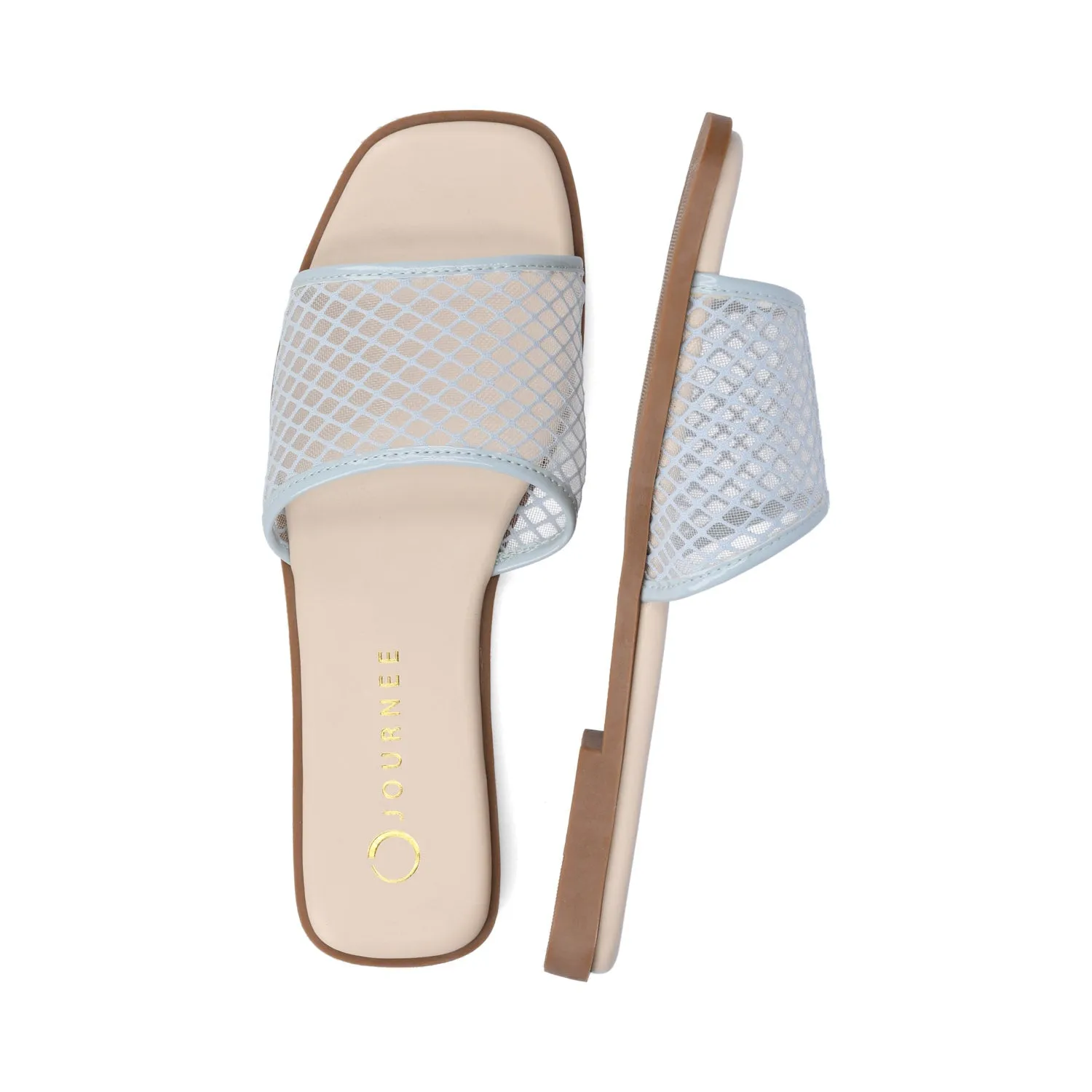 BRECKLEY SLIDE SANDALS IN MESH slow pace