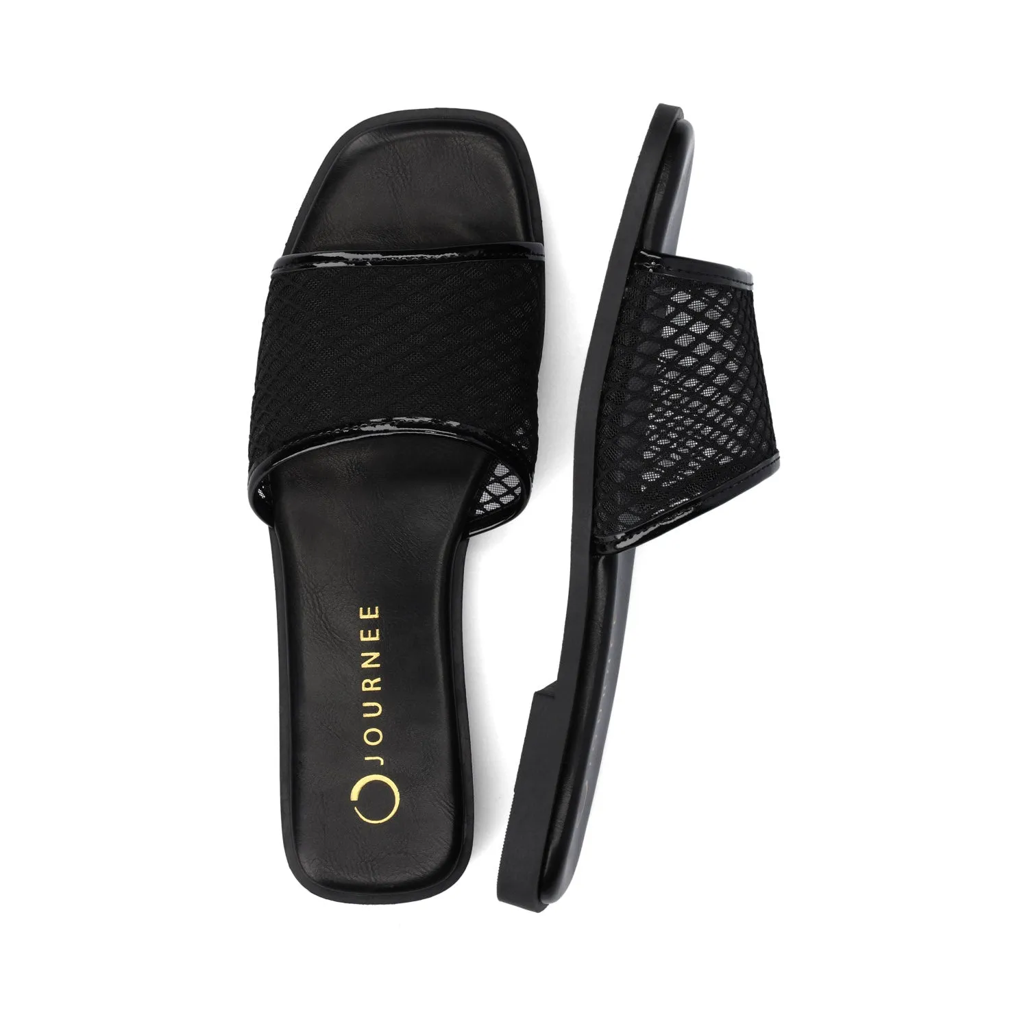 BRECKLEY SLIDE SANDALS IN MESH slow pace