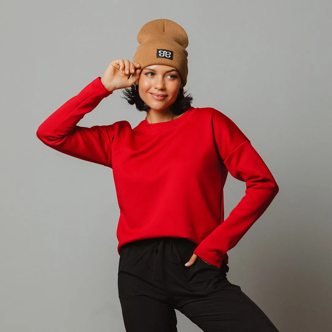Brighton Pullover, Crimson cozy hug