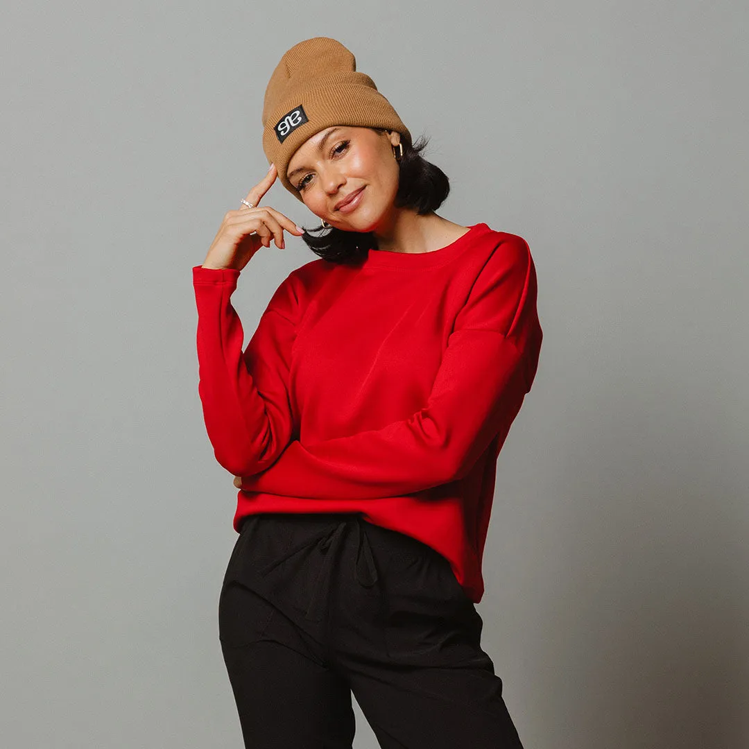 Brighton Pullover, Crimson cozy hug