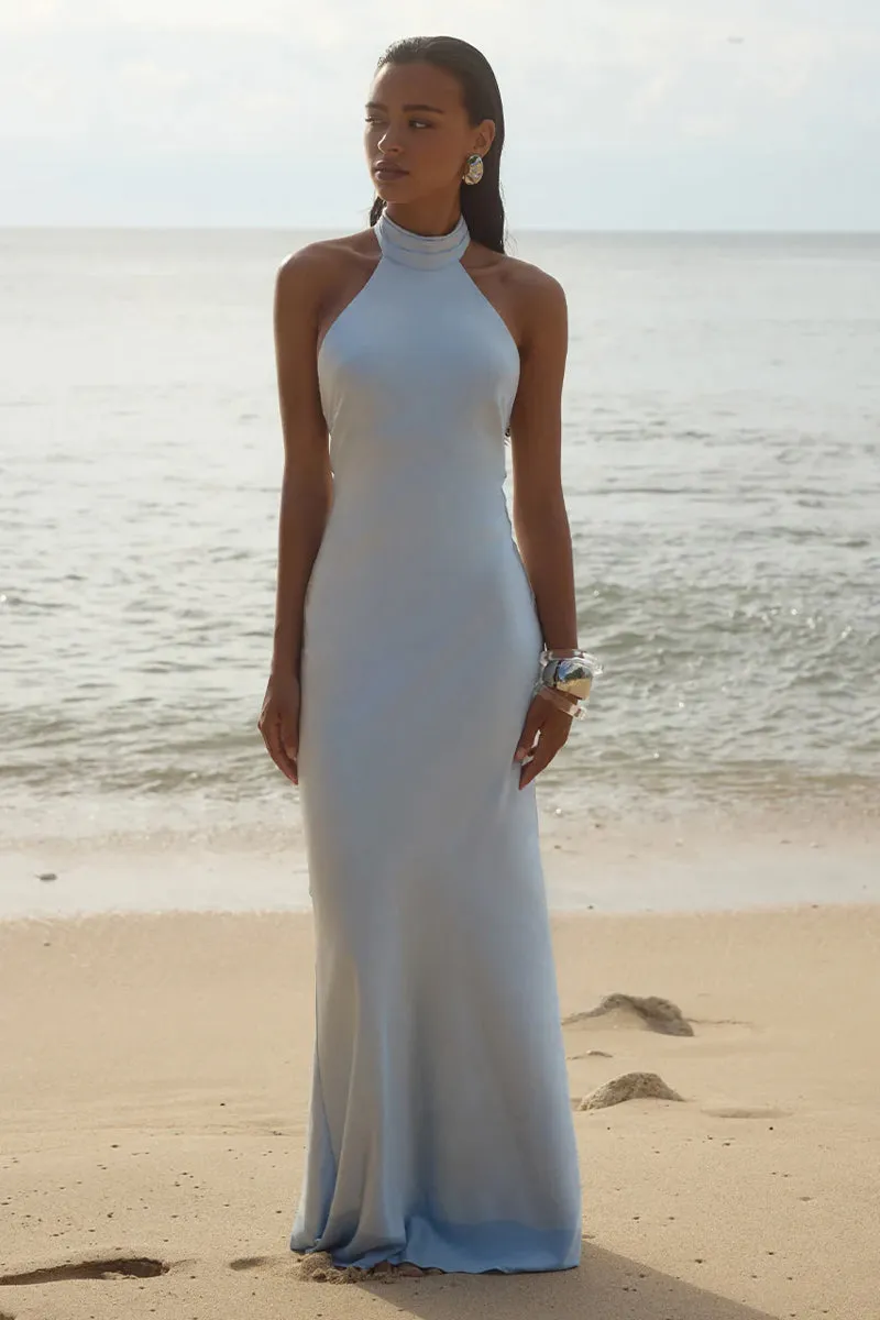Brigitte Open Back Satin Maxi Dress urban girl
