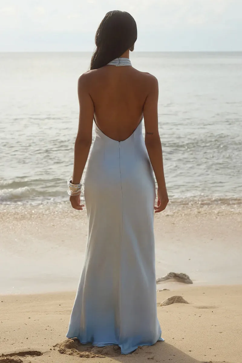 Brigitte Open Back Satin Maxi Dress urban girl