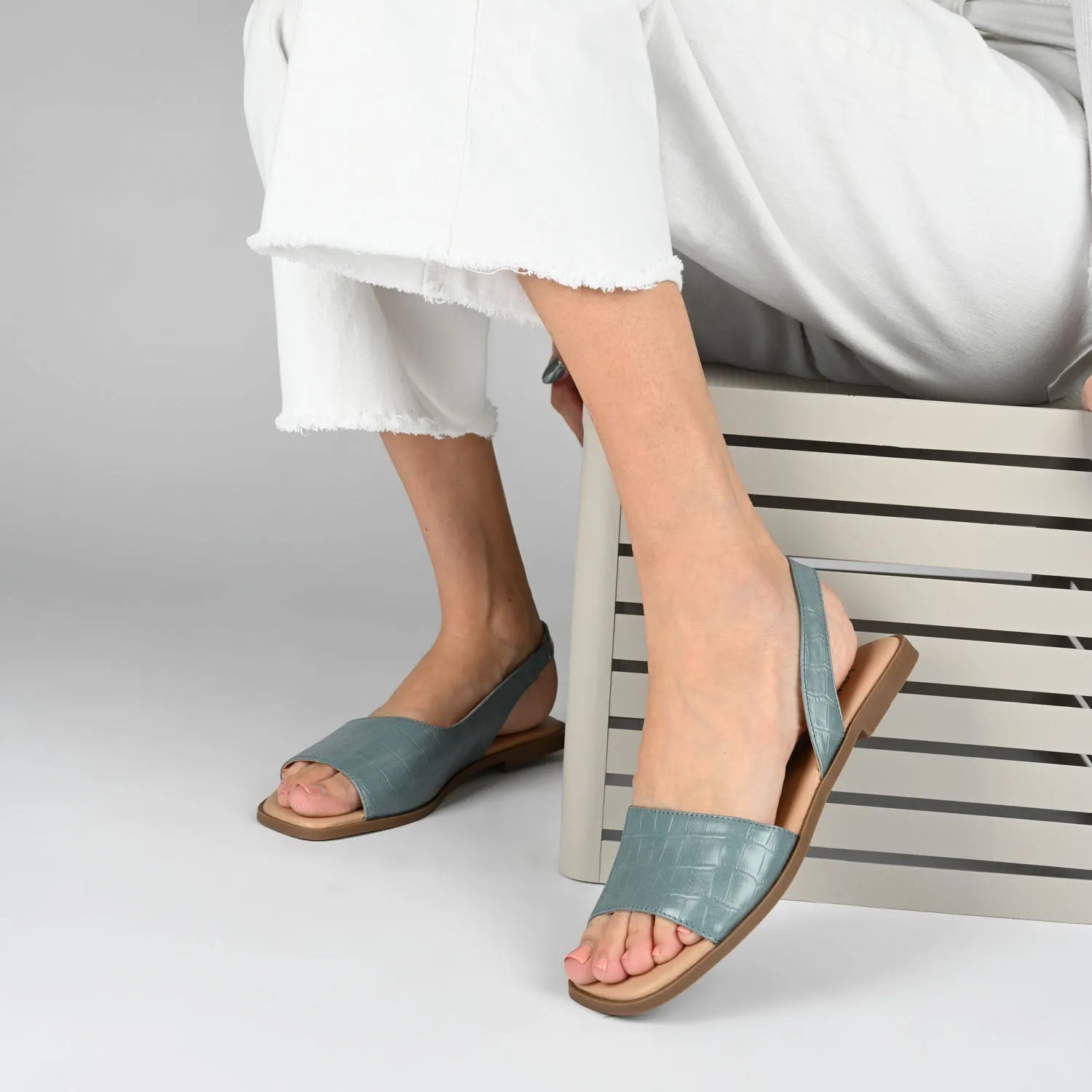 BRINSLEY CUTOUT SANDALS IN CROCO tall girl