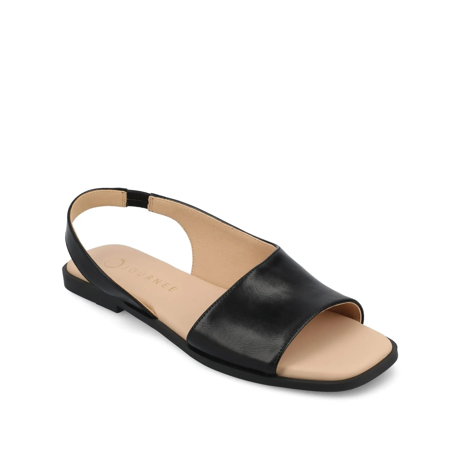 BRINSLEY FAUX LEATHER SANDALS IN WIDE smooth feel
