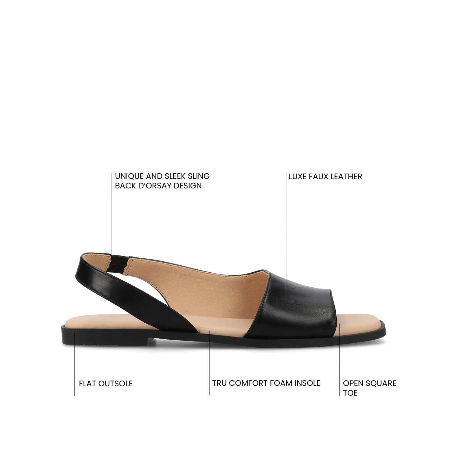 BRINSLEY FAUX LEATHER SANDALS IN WIDE smooth feel