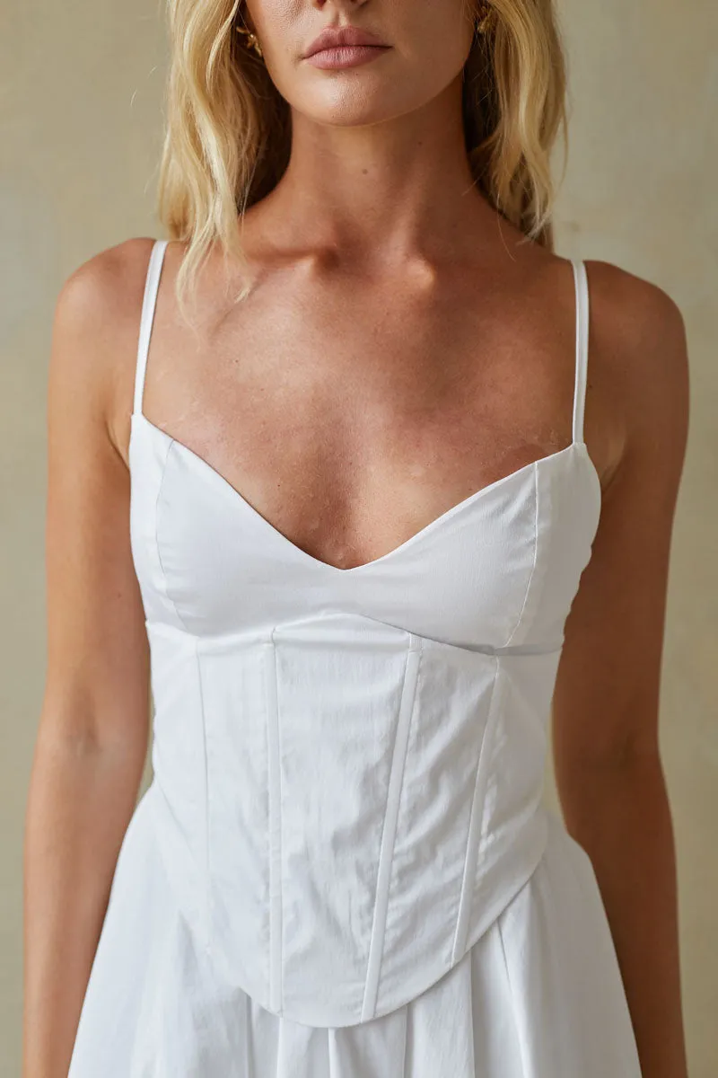 Britton Corset Midi Dress sunset view
