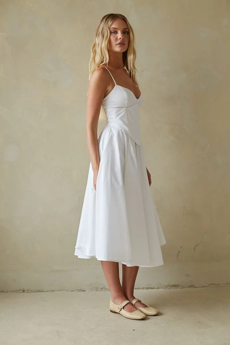 Britton Corset Midi Dress sunset view