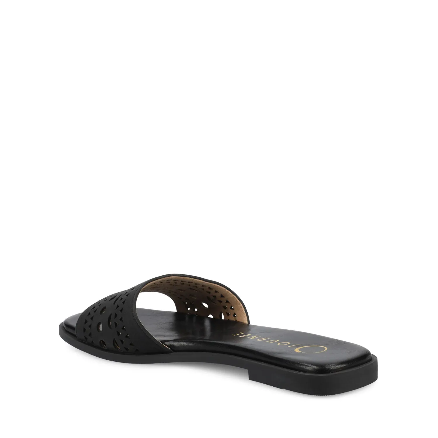 BRODIE SLIDE SANDALS IN FAUX LEATHER spring vibe