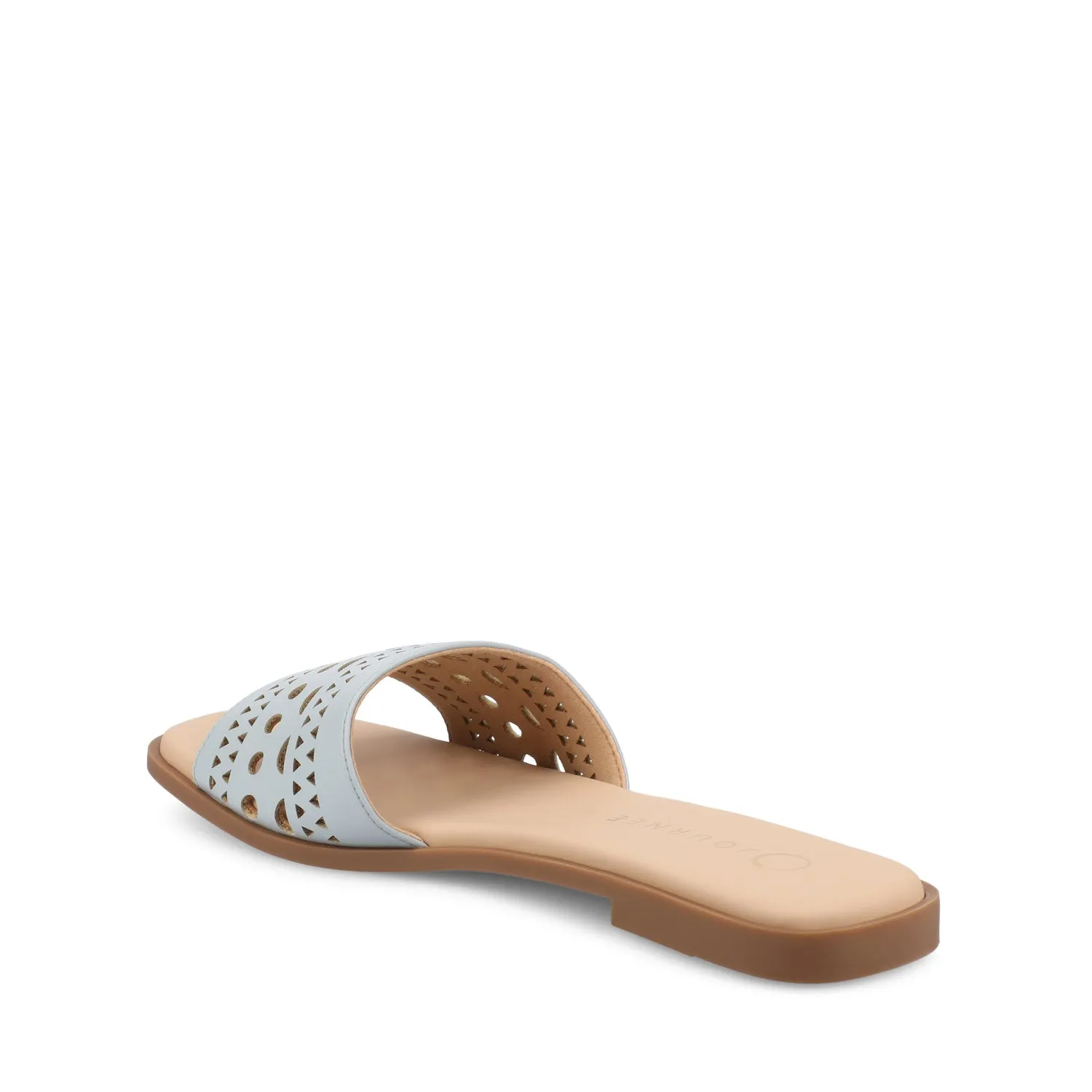 BRODIE SLIDE SANDALS IN FAUX LEATHER spring vibe