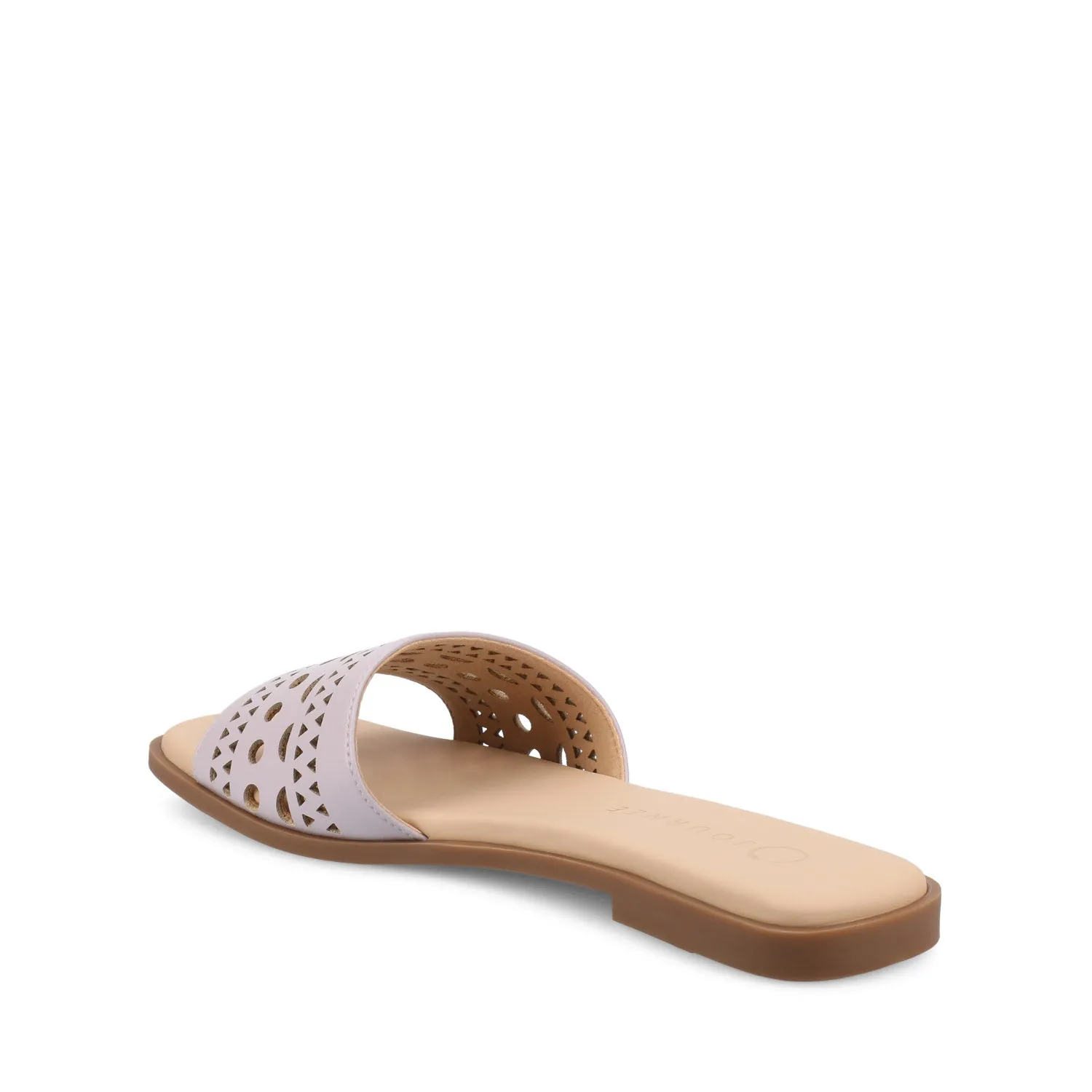 BRODIE SLIDE SANDALS IN FAUX LEATHER spring vibe