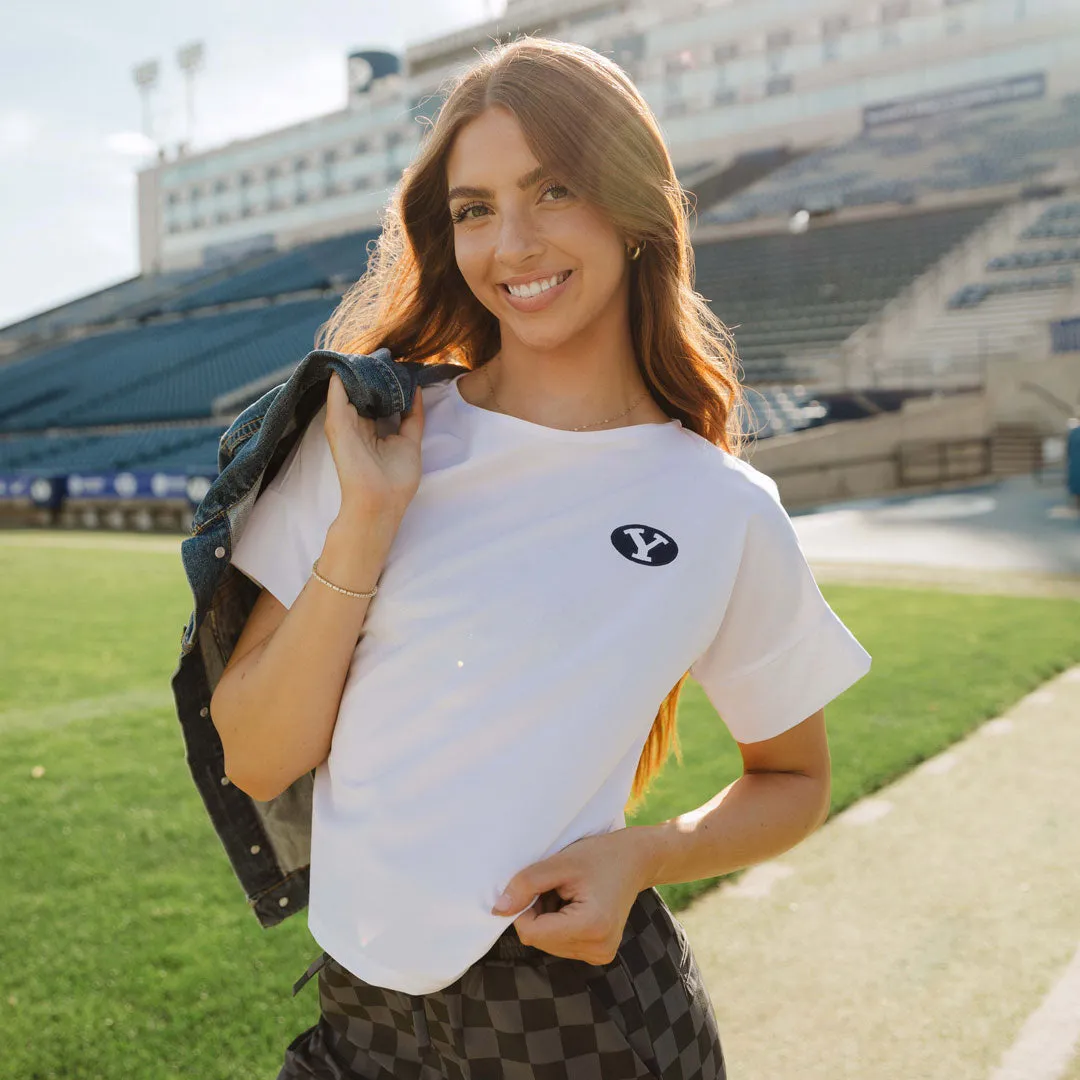 BYU Boss Tee, White youth touch
