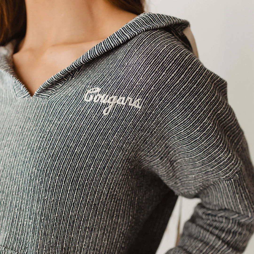BYU Channel Stripe Pullover, Navy contrast block