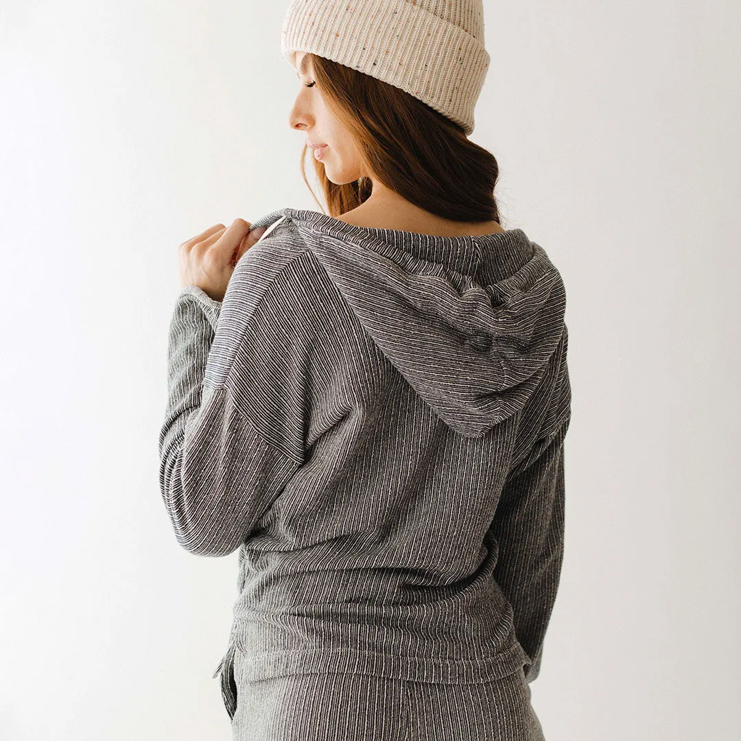 BYU Channel Stripe Pullover, Navy contrast block