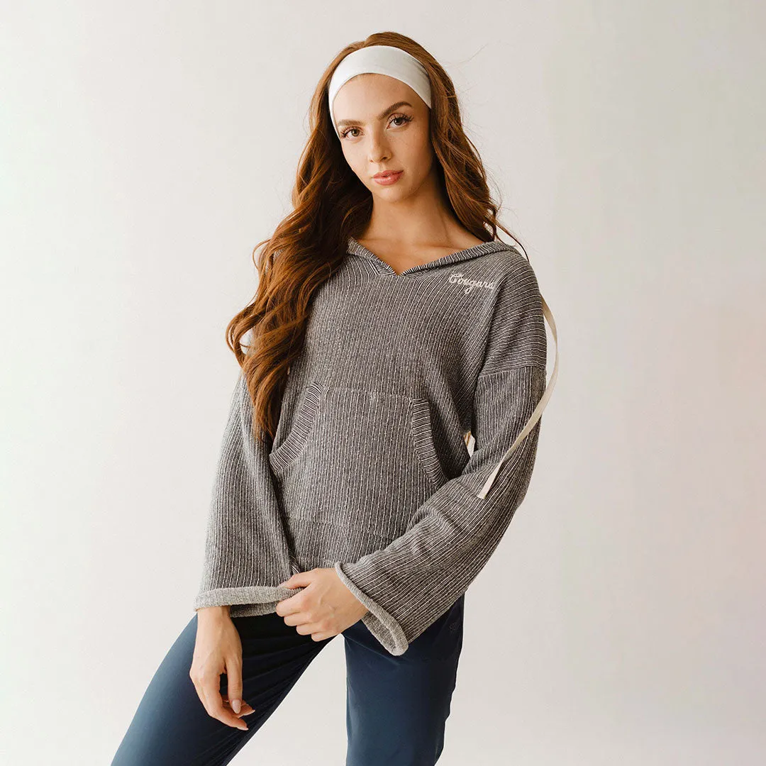BYU Channel Stripe Pullover, Navy contrast block