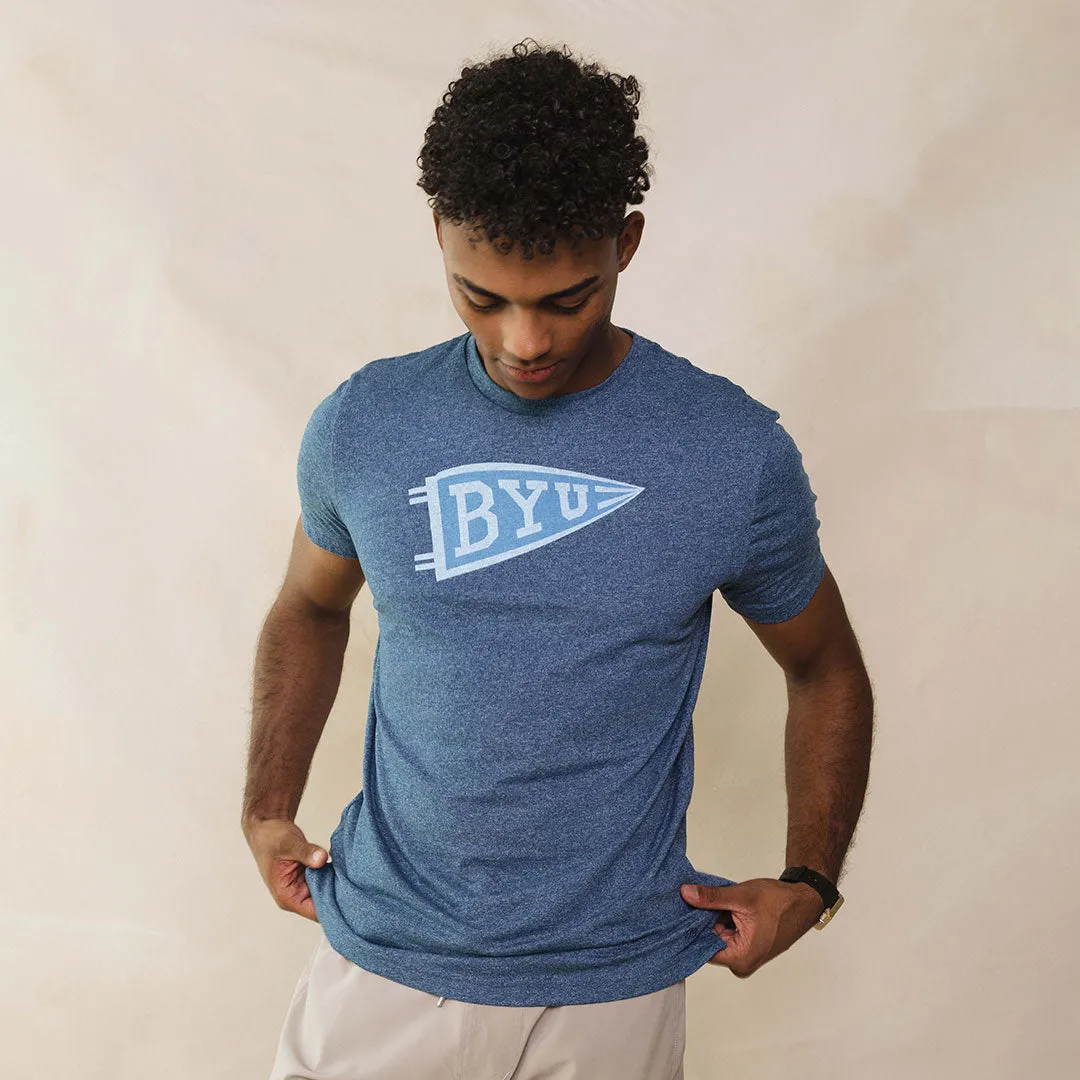 BYU Men's Classic Tee, Navy solid tone