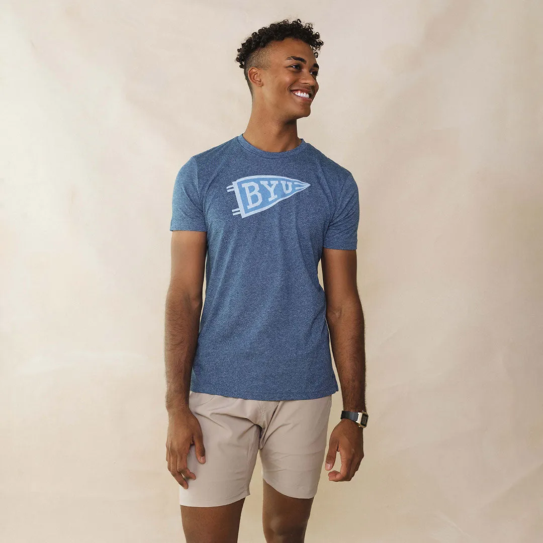 BYU Men's Classic Tee, Navy solid tone
