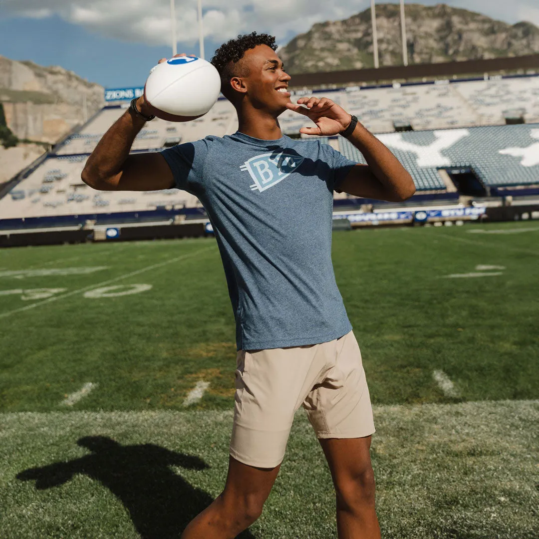 BYU Men's Classic Tee, Navy solid tone