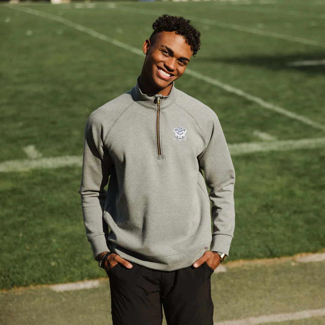 BYU Men's Oxford Zip-Up, Heather Grey warm vibe