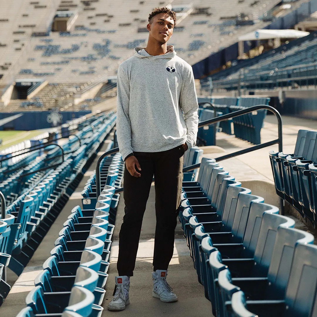 BYU Men's Travel Hoodie, Heather Grey teen pick