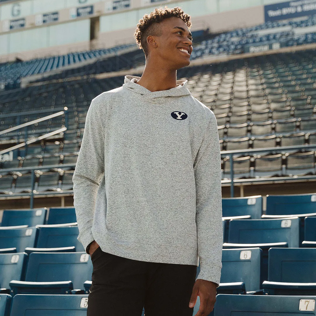 BYU Men's Travel Hoodie, Heather Grey teen pick