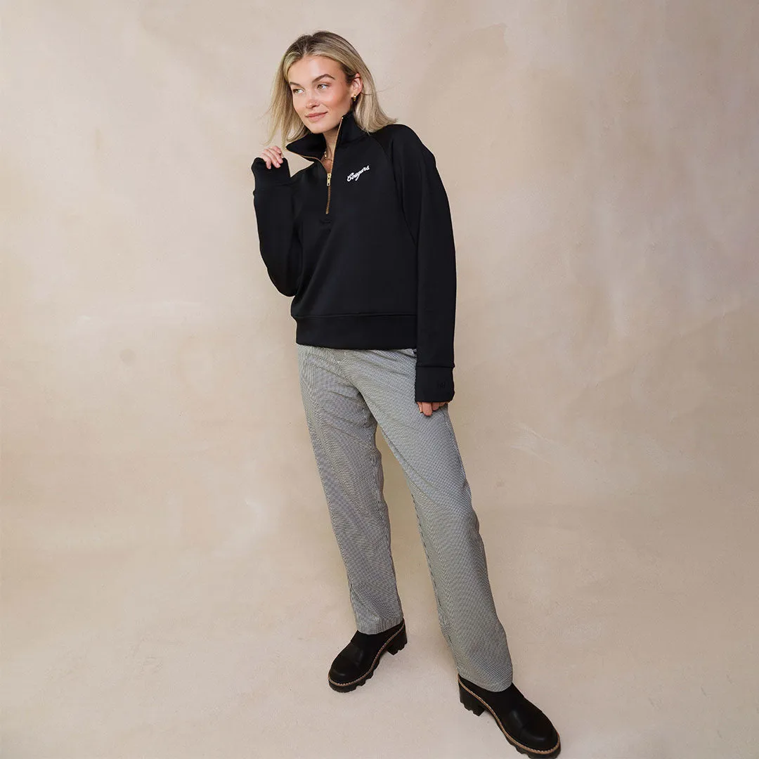 BYU Oxford Zip-Up, Black cross casual