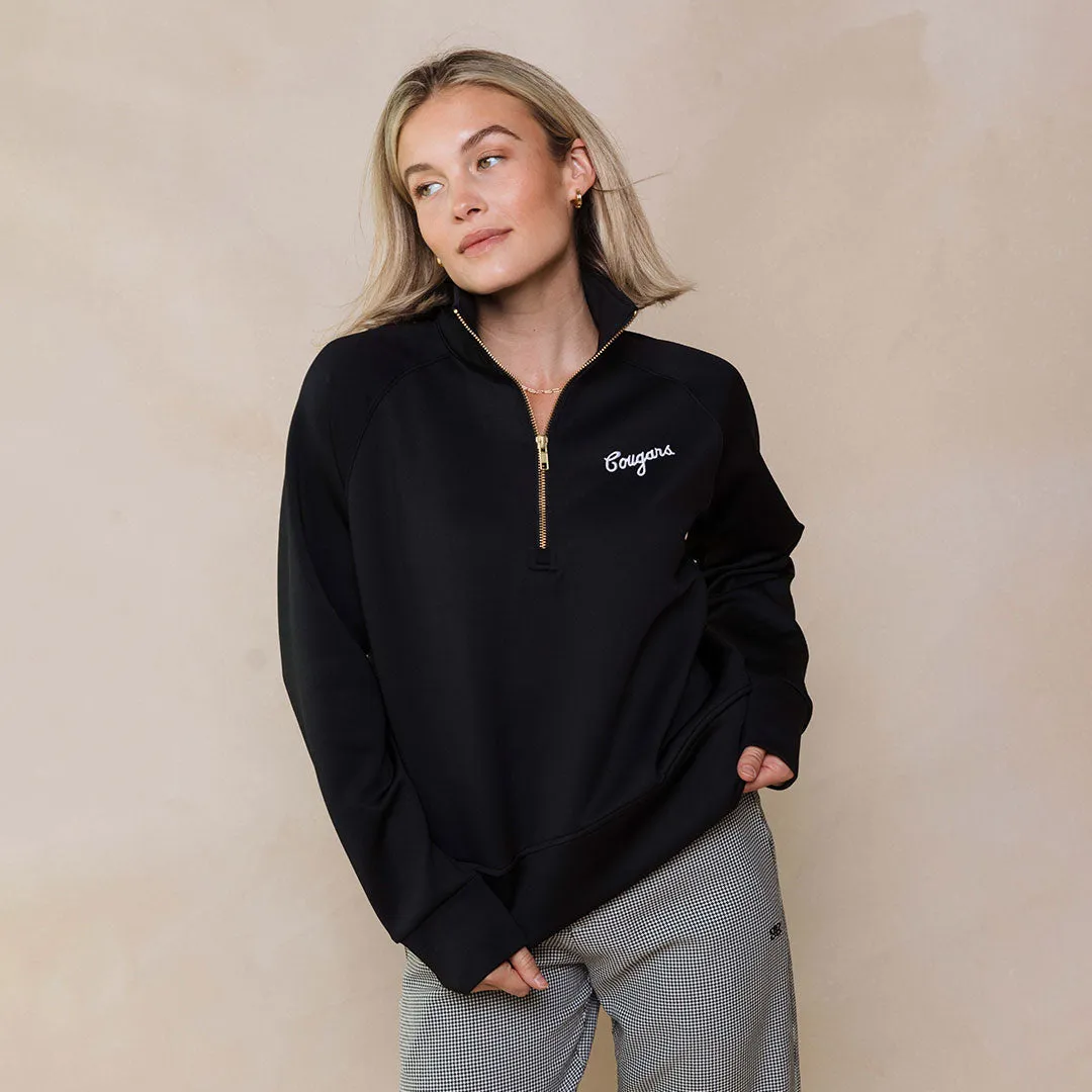 BYU Oxford Zip-Up, Black cross casual