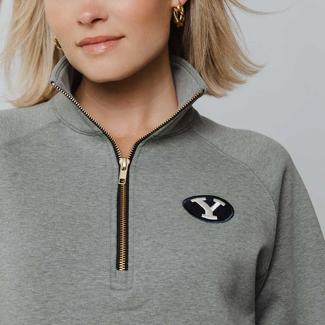 BYU Oxford Zip-Up, Heather Grey anti wind