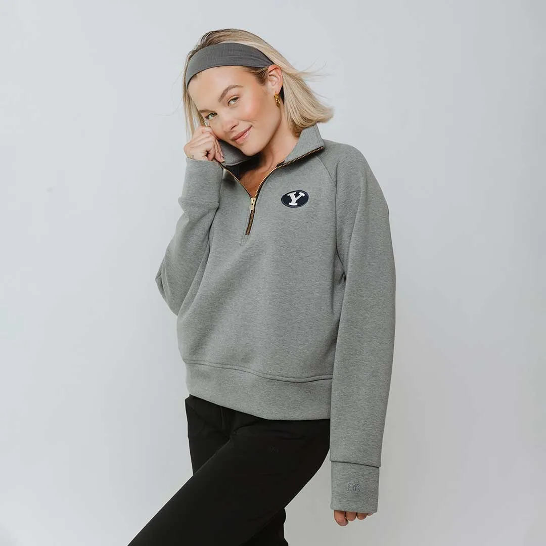 BYU Oxford Zip-Up, Heather Grey anti wind