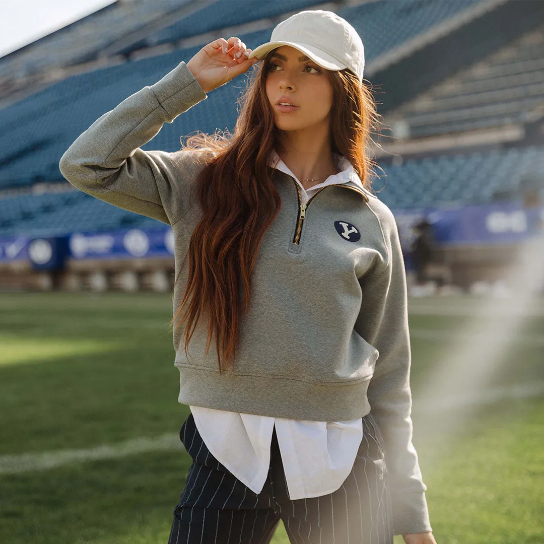 BYU Oxford Zip-Up, Heather Grey anti wind