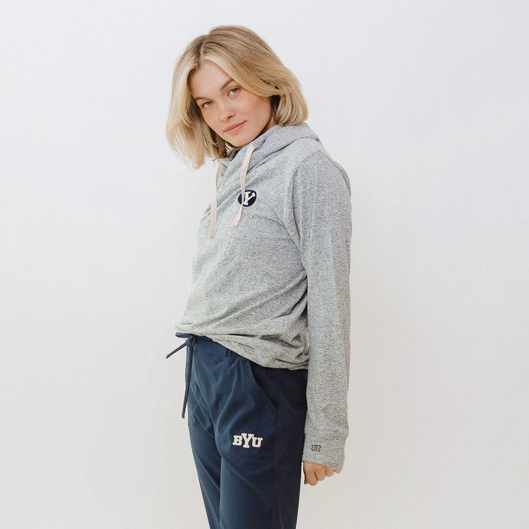 BYU Travel Hoodie, Heather Grey anti wind