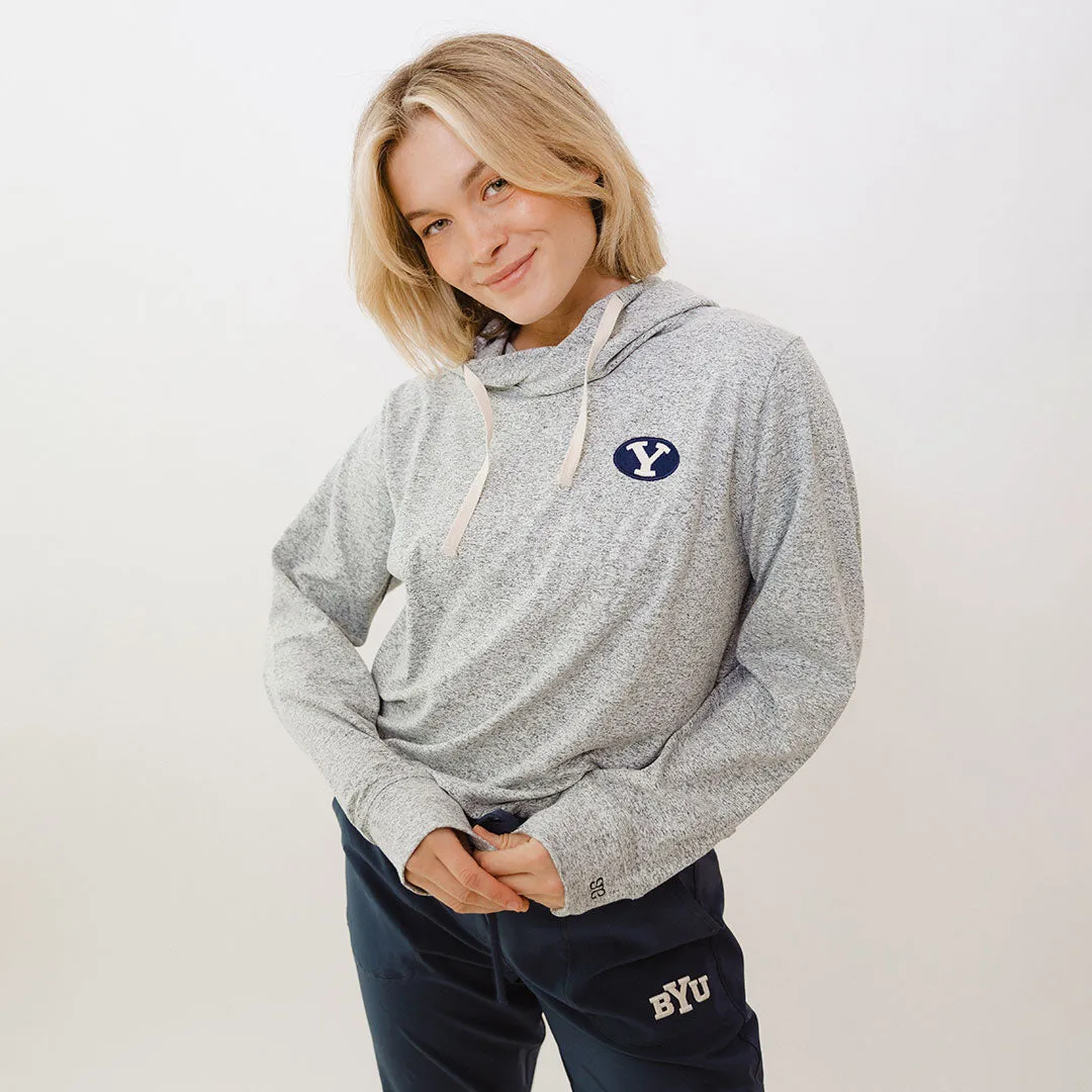 BYU Travel Hoodie, Heather Grey anti wind