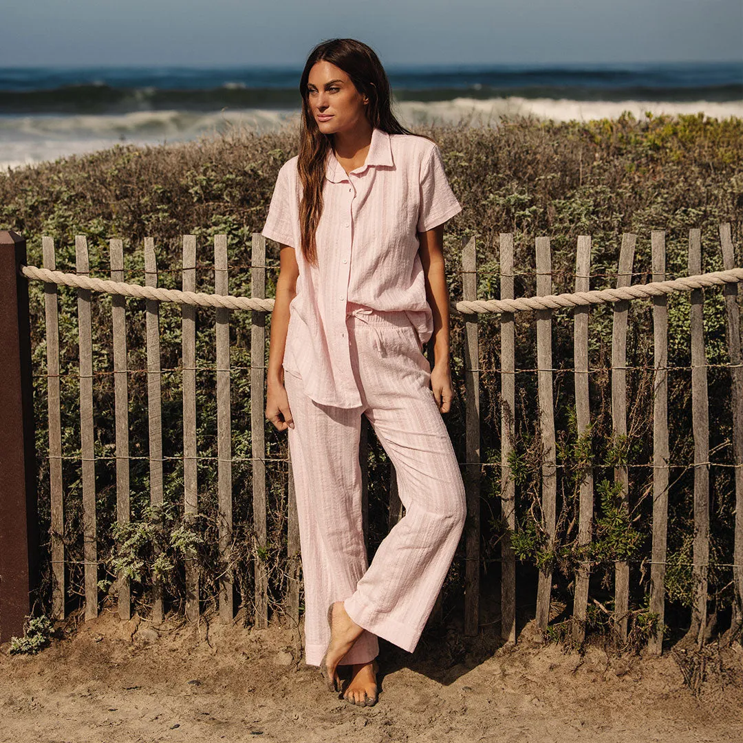 Cabana Pants, Pink Kiss drape mood