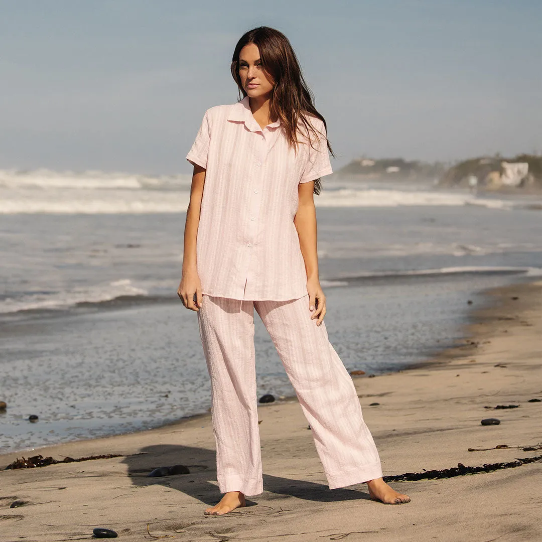 Cabana Pants, Pink Kiss drape mood
