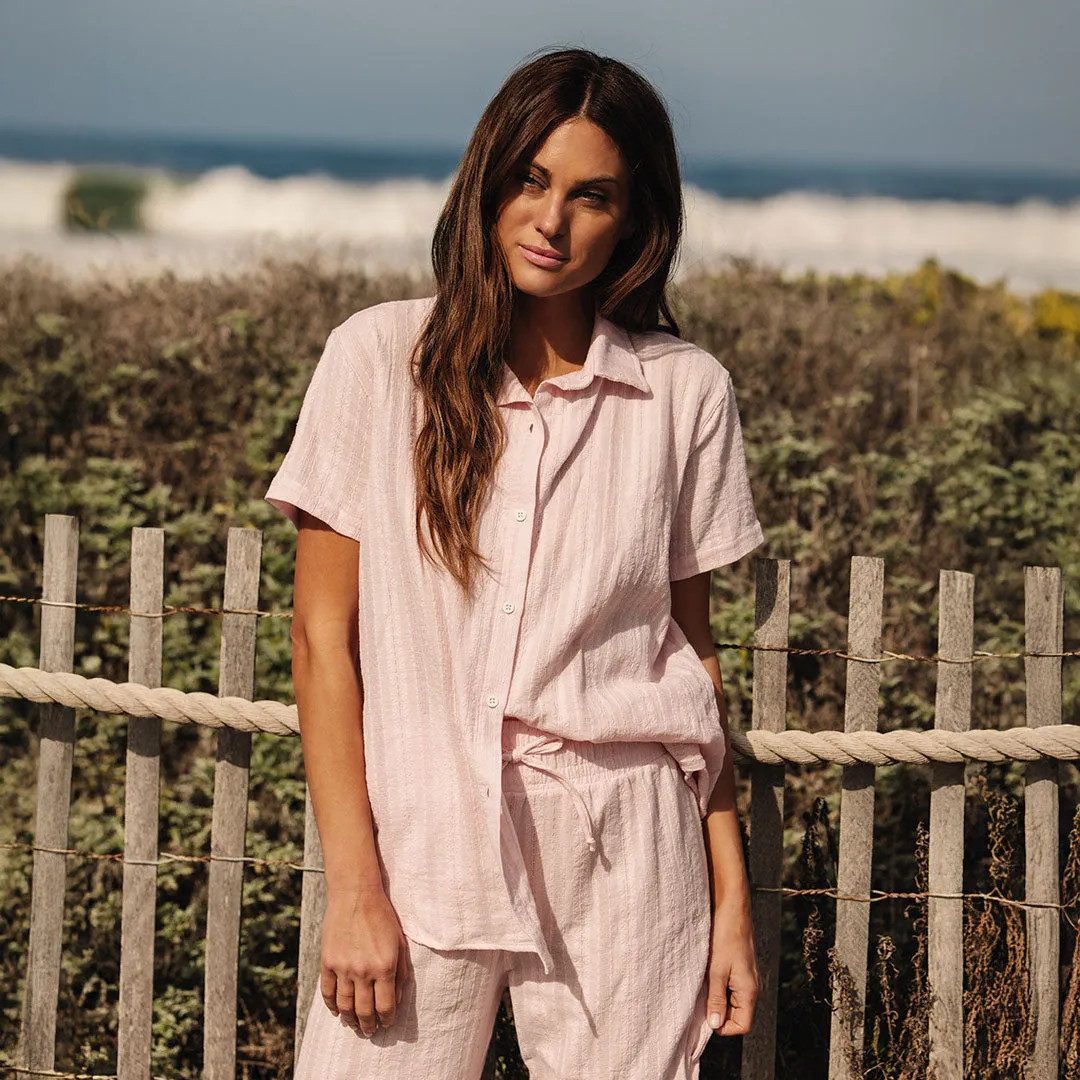 Cabana Shirt, Pink Kiss light throw
